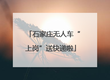 石家庄无人车“上岗”送快递啦